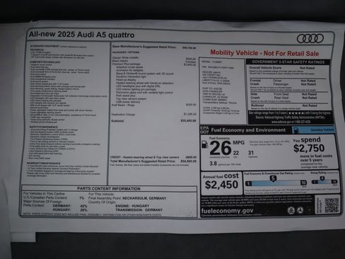 Used 2025 Audi A5 2.0T Premium w/ Premium Plus AWD/4WD image 10