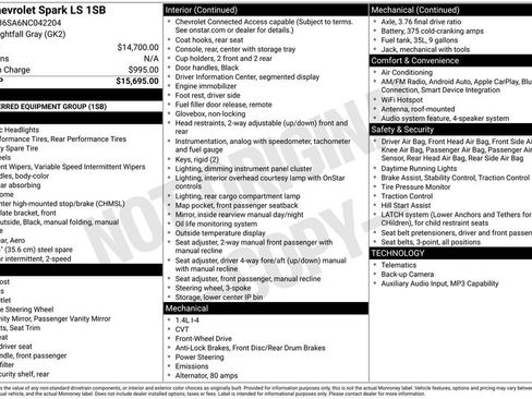 Used 2022 Chevrolet Spark LS FWD image 5