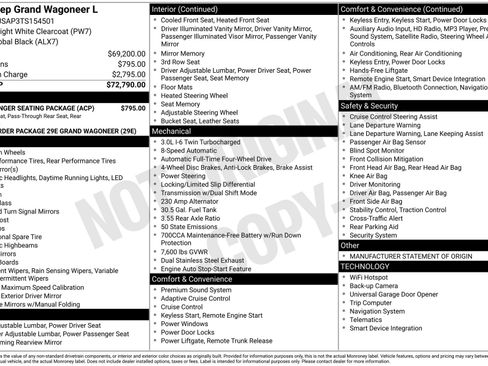 New 2026 Jeep Grand Wagoneer L 4WD w/ 8-Passenger Seating Package image 27