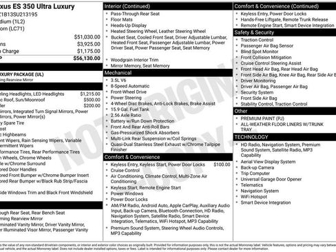 Used 2025 Lexus ES 350 Ultra Luxury FWD image 2
