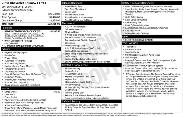 Used 2023 Chevrolet Equinox LT w/ Driver Convenience Package AWD/4WD image 49