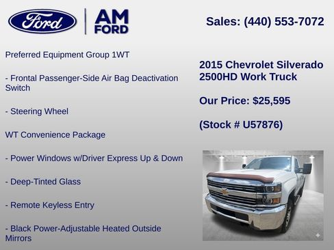 Used 2015 Chevrolet Silverado 2500 W/T w/ WT Convenience Package AWD/4WD image 6