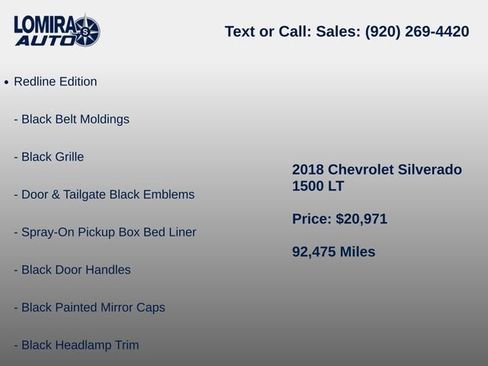 Used 2018 Chevrolet Silverado 1500 LT w/ Redline Edition AWD/4WD image 10
