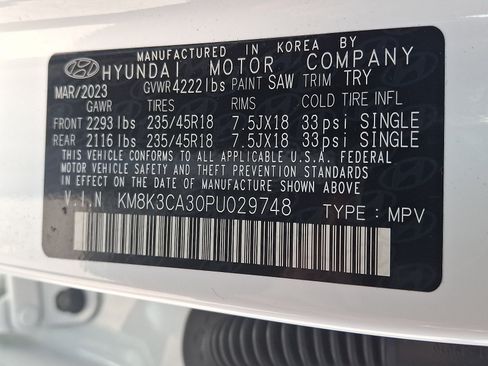 Certified 2023 Hyundai Kona N Line AWD/4WD image 27
