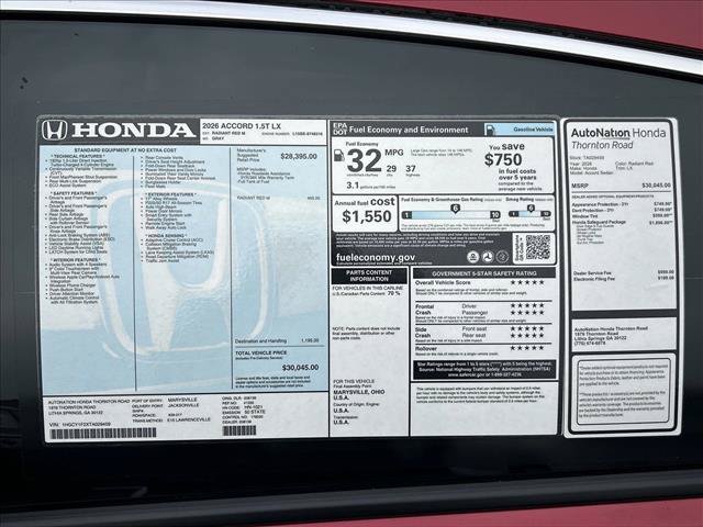 New 2026 Honda Accord LX image 21