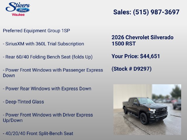 Used 2026 Chevrolet Silverado 1500 RST w/ RST Select Package AWD/4WD image 8