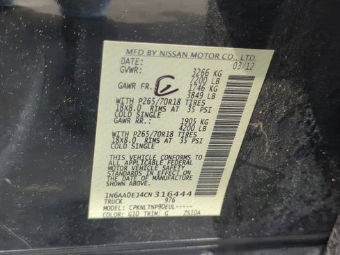 Used 2012 Nissan Titan SV image 25