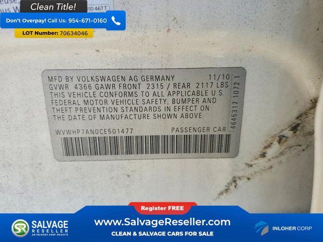 Used 2012 Volkswagen CC Lux FWD image 16