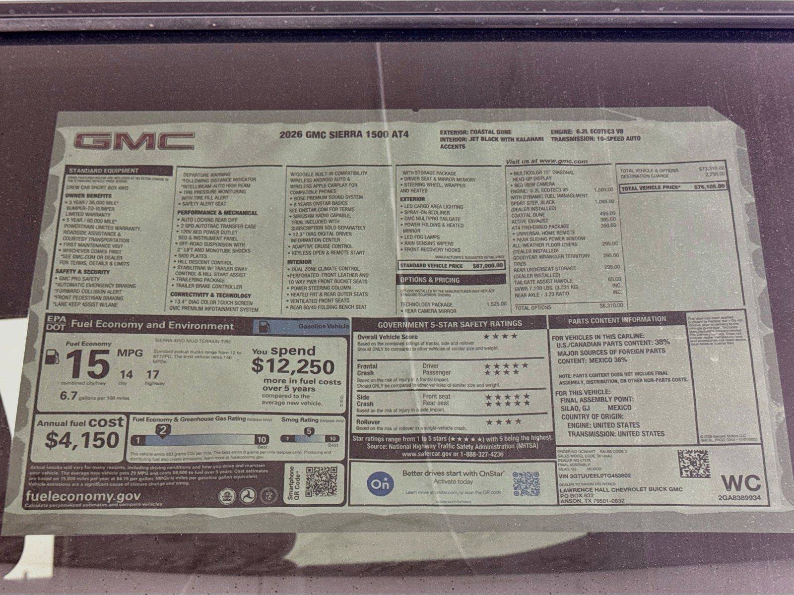 New 2026 GMC Sierra 1500 AT4 w/ Technology Package AWD/4WD image 20