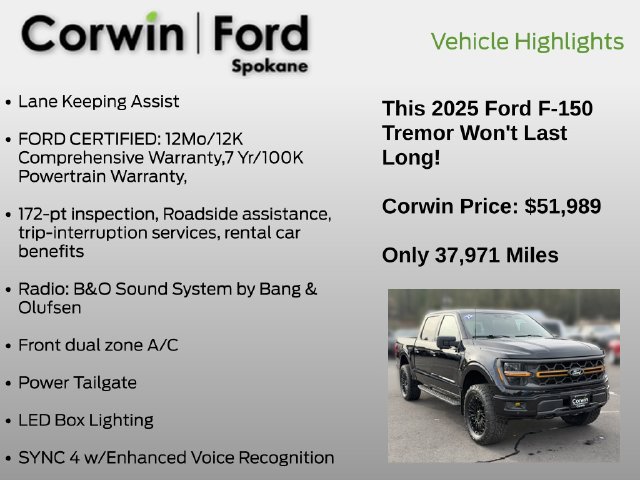 Used 2025 Ford F150 Tremor w/ Bed Utility Package AWD/4WD image 13