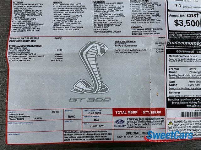 Used 2020 Ford Mustang Shelby GT500 RWD image 49