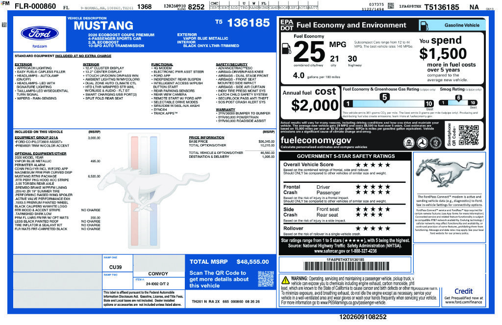 New 2026 Ford Mustang Premium w/ Mustang RTR Package RWD image 6