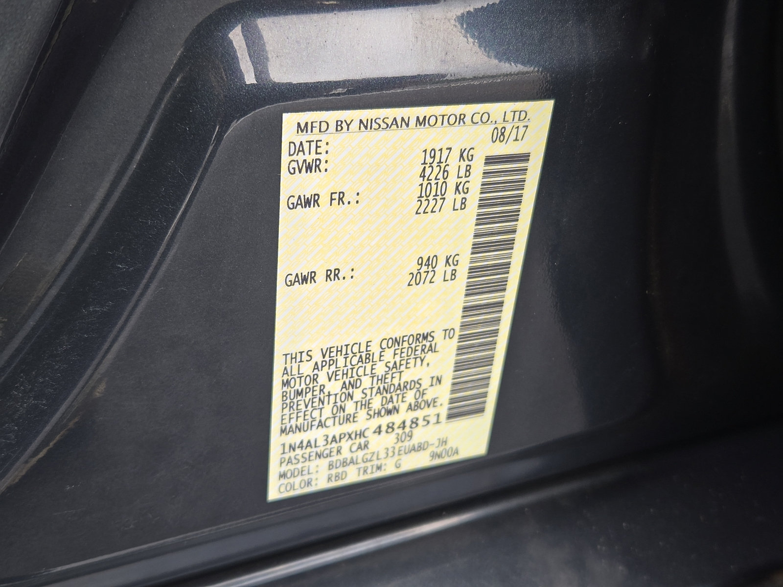 Used 2017 Nissan Altima 2.5 S w/ Power Driver Seat Package FWD image 26