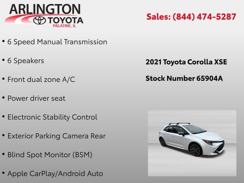 Used 2021 Toyota Corolla XSE FWD image 2