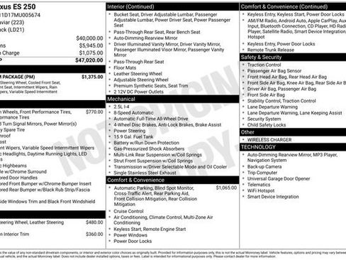 Used 2021 Lexus ES 250 w/ Premium Package image 6