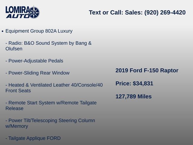 Used 2019 Ford F150 Raptor w/ Equipment Group 802A Luxury AWD/4WD image 9