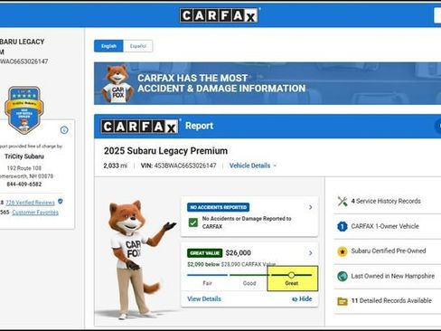 Certified 2025 Subaru Legacy Premium AWD/4WD image 11