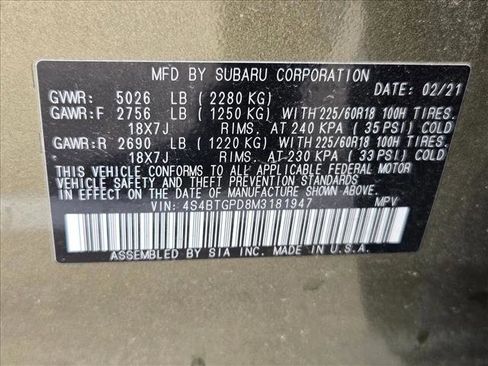 Used 2021 Subaru Outback Touring XT image 24