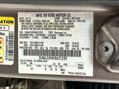 Used 2015 Lincoln MKZ AWD w/ Equipment Group 102A Reserve image 37