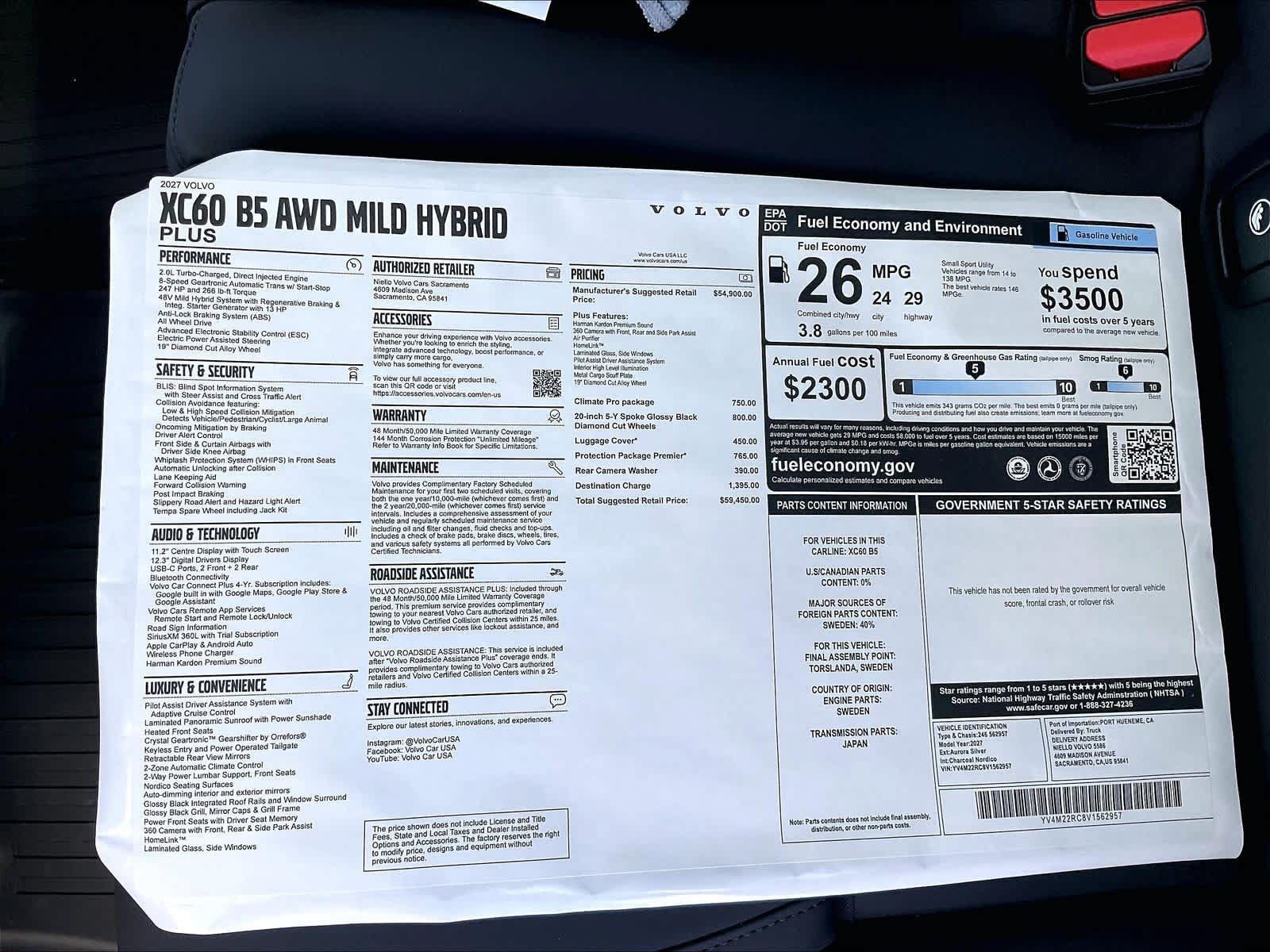 New 2027 Volvo XC60 B5 Plus AWD/4WD image 36