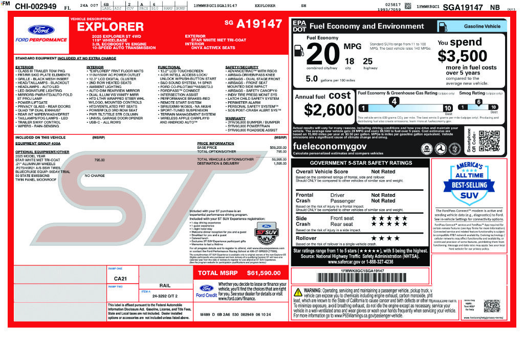 Used 2025 Ford Explorer ST AWD/4WD image 7