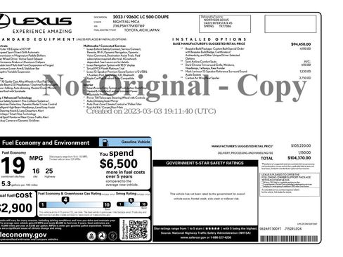 Used 2023 Lexus LC 500 Coupe w/ Bespoke Build Package RWD image 4