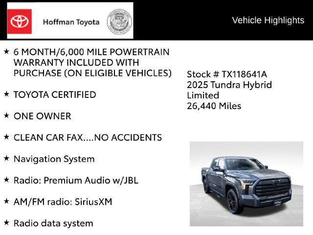 Used 2025 Toyota Tundra Limited w/ Nightshade Package AWD/4WD image 8