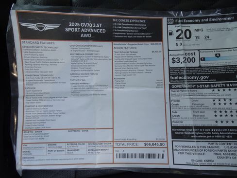 New 2025 Genesis GV70 3.5T Sport w/ Sport Advanced Package image 14