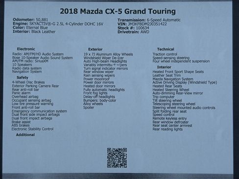 Used 2018 MAZDA CX-5 Grand Touring w/ Premium Package AWD/4WD image 48