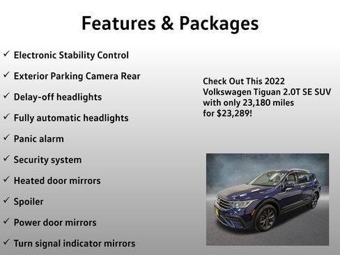 Used 2022 Volkswagen Tiguan SE w/ Panoramic Sunroof Package AWD/4WD image 17