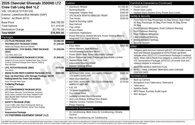 Certified 2026 Chevrolet Silverado 3500 LTZ w/ LTZ Plus Package AWD/4WD image 31
