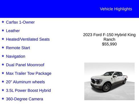 Certified 2023 Ford F150 King Ranch w/ Equipment Group 601A High AWD/4WD image 3