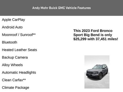 Used 2023 Ford Bronco Sport Big Bend w/ Convenience Package AWD/4WD image 4