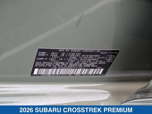 Certified 2026 Subaru Crosstrek 2.5i Premium AWD/4WD image 38