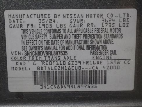 Used 2024 Nissan Versa S w/ Trunk Package FWD image 36