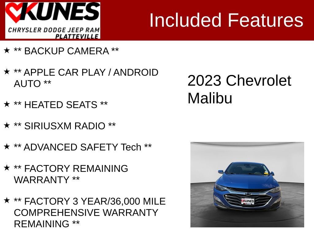 Used 2023 Chevrolet Malibu LT w/ LPO, Floor Liner Package FWD image 2