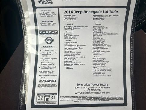 Used 2016 Jeep Renegade Latitude image 27