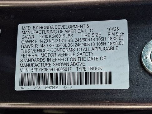 Used 2026 Honda Ridgeline RTL image 28