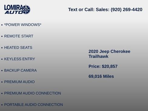 Used 2020 Jeep Cherokee Trailhawk w/ Comfort & Convenience Group AWD/4WD image 14