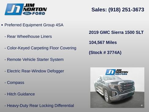 Used 2019 GMC Sierra 1500 SLT AWD/4WD image 14