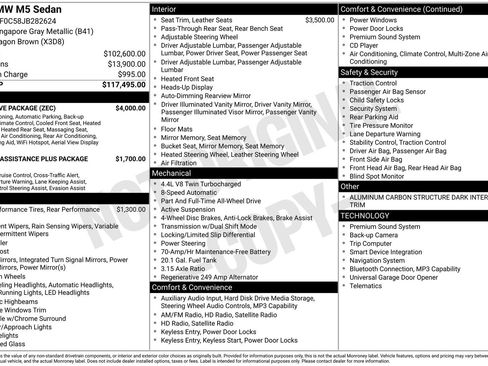 Used 2018 BMW M5 w/ Executive Package AWD/4WD image 12