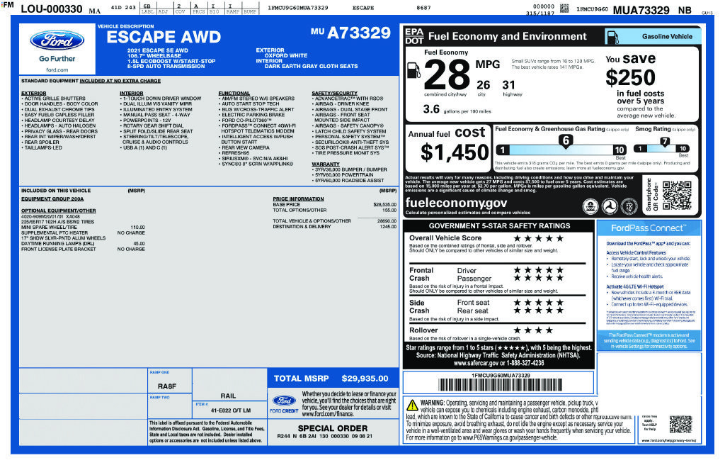 Used 2021 Ford Escape SE AWD/4WD image 18