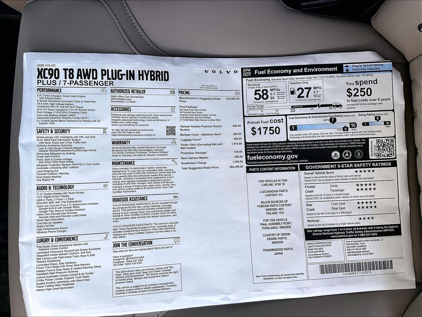 New 2026 Volvo XC90 T8 Plus w/ Protection Package AWD/4WD image 37