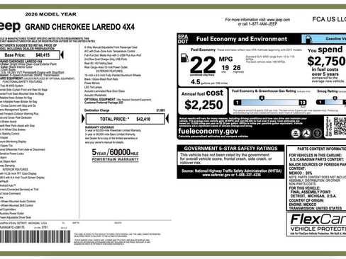 New 2026 Jeep Grand Cherokee Laredo image 2