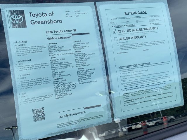Used 2026 Toyota Camry SE FWD image 46