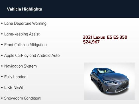 Used 2021 Lexus ES 350 w/ Premium Package FWD image 4