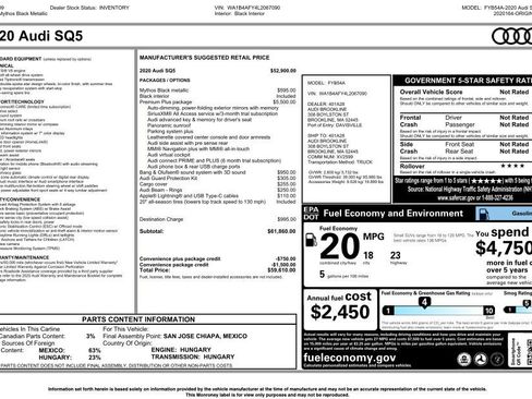 Used 2020 Audi SQ5 Premium Plus w/ Premium Plus Package image 2