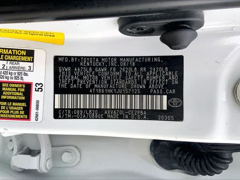 Used 2018 Toyota Camry XSE w/ Audio Package FWD image 36