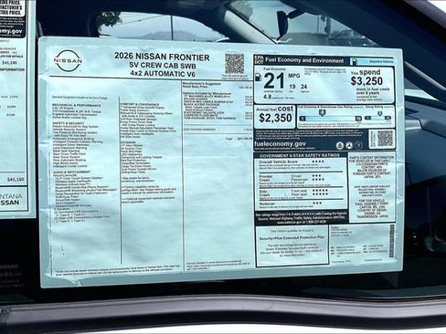 New 2026 Nissan Frontier SV w/ Tow Package RWD image 13