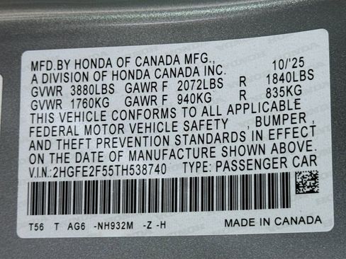 New 2026 Honda Civic Sport image 29